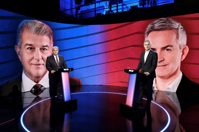 Intercanvi de retrets de Laporta i Font al debat més tens de les eleccions del Barça