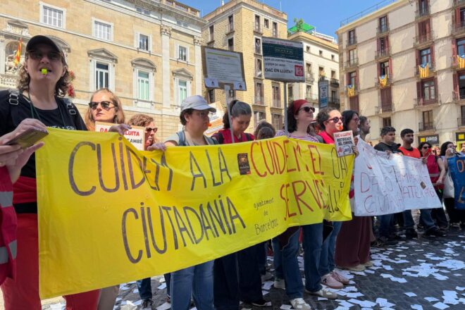Treballadors de serveis municipals es manifesten contra la manca de recursos i el conveni impulsat pel govern Collboni