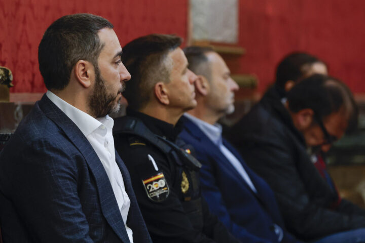 L'empresari Víctor de Aldama aquest dimarts al banquet dels acusats durant la primera jornada del judici pel cas de les mascaretes