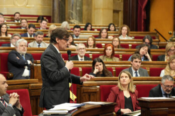 El president Salvador Illa en la darrera sessió de control al parlament (fotografia: ACN)
