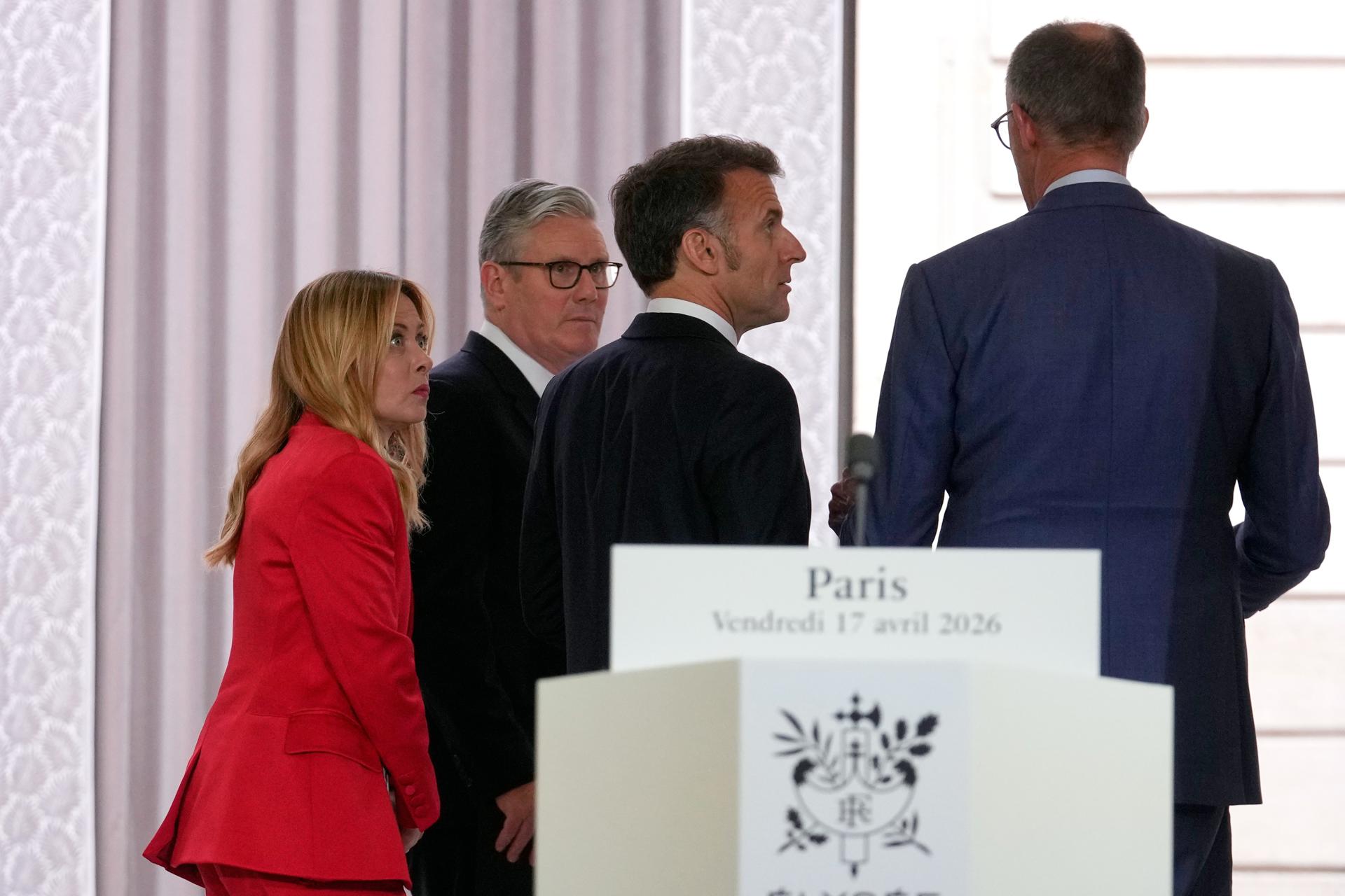 Meloni, Starmer, Macron i Merz, a París divendres. (Fotografia: Michel Euler)