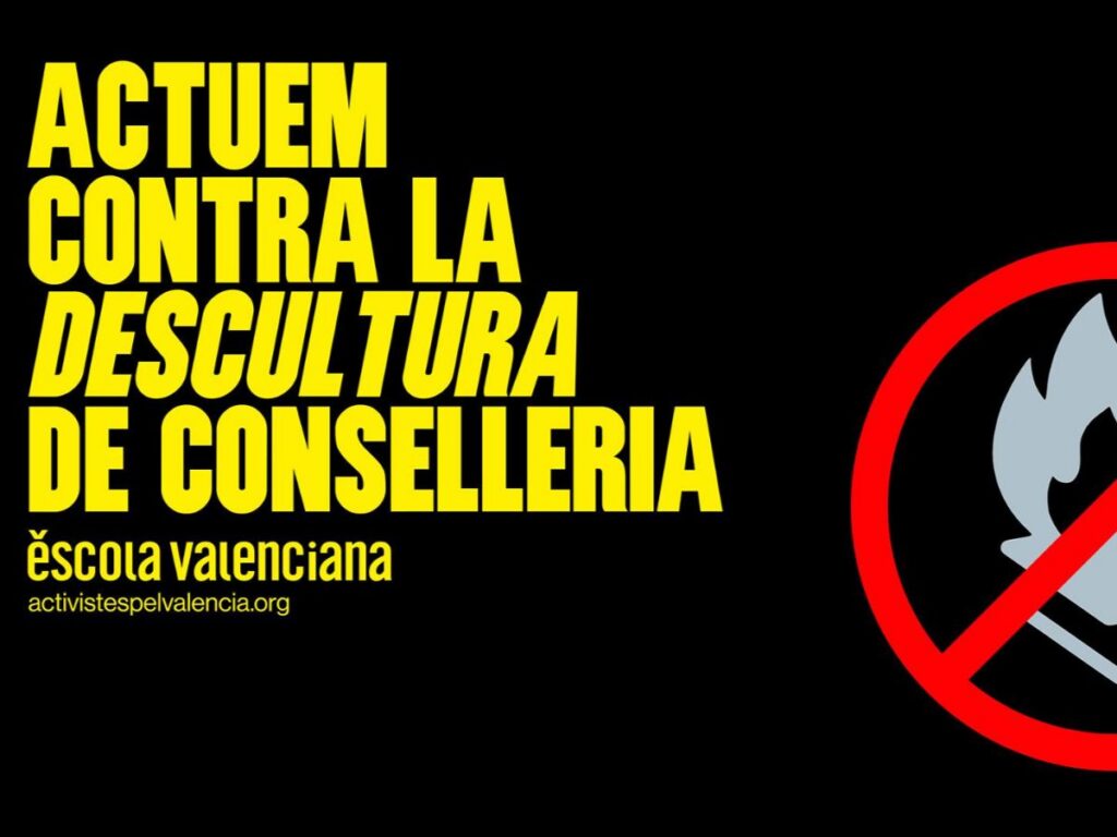Escola Valenciana es mobilitza contra la “desculturació motivada” de la Conselleria d’Educació a batxillerat