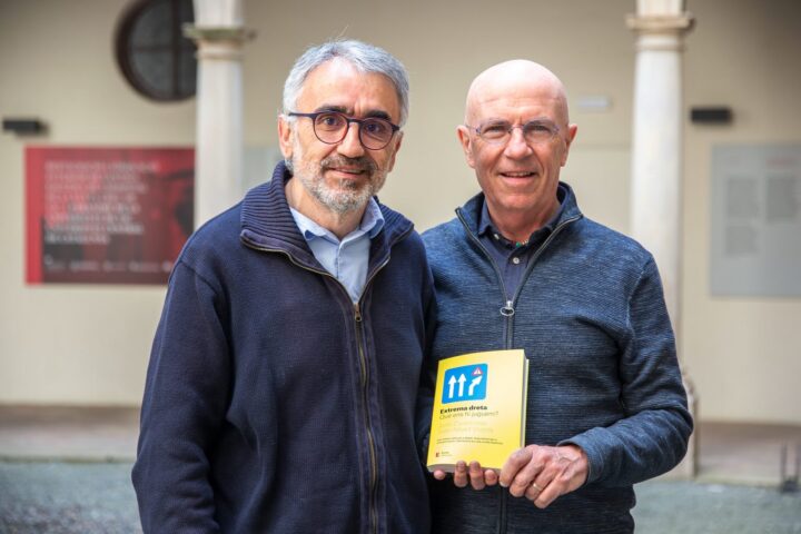 Els filòsofs Jordi Corominas i Joan Albert Vicens. Fotografia: Eumo.