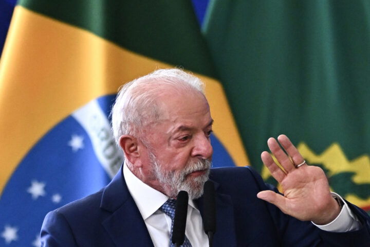 El president brasiler, Luiz Inácio Lula da Silva, durant un discurs a Brasília, dimarts (fotografia: Andre Borges/Efe).