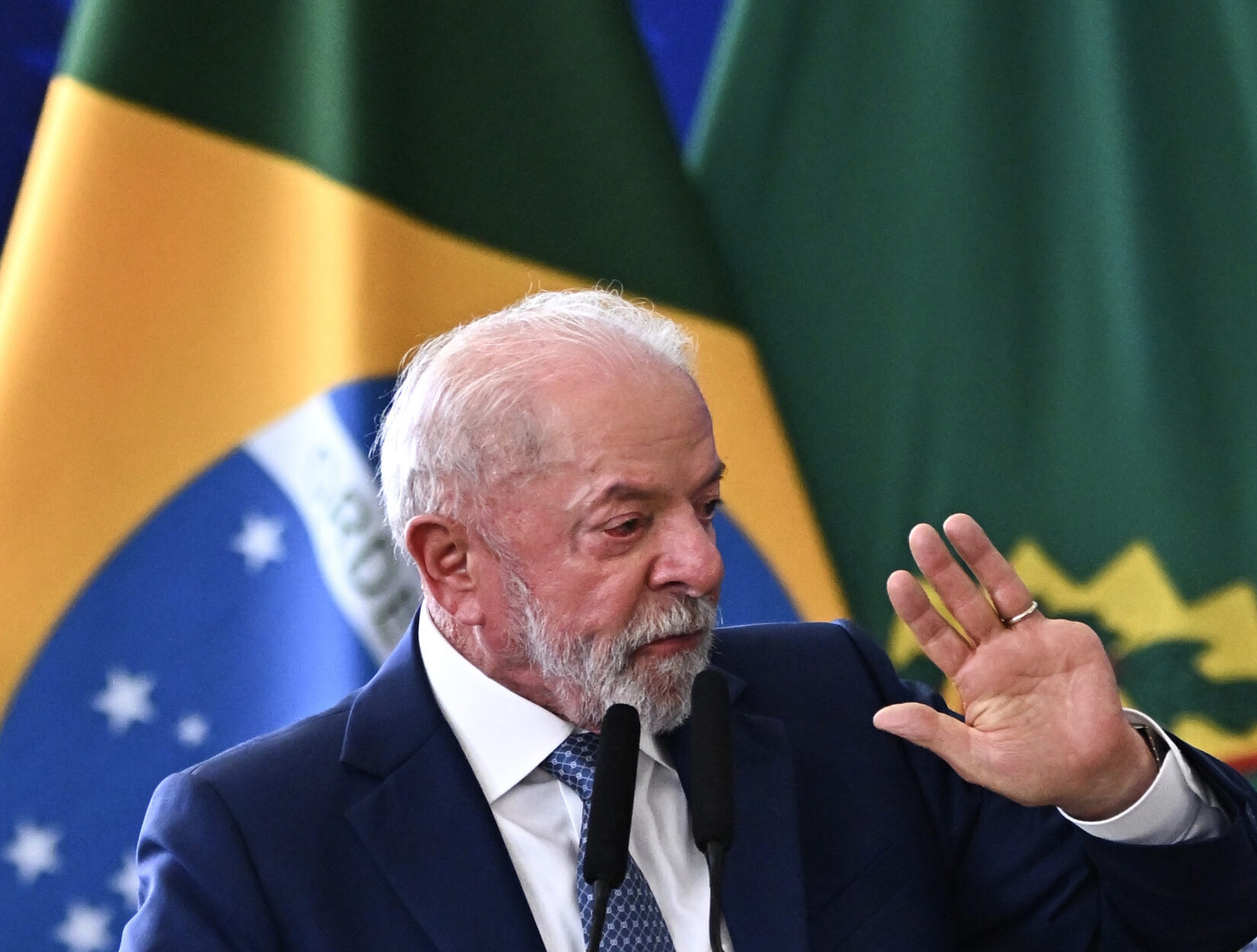 El president brasiler, Luiz Inácio Lula da Silva, durant un discurs a Brasília, dimarts (fotografia: Andre Borges/Efe).