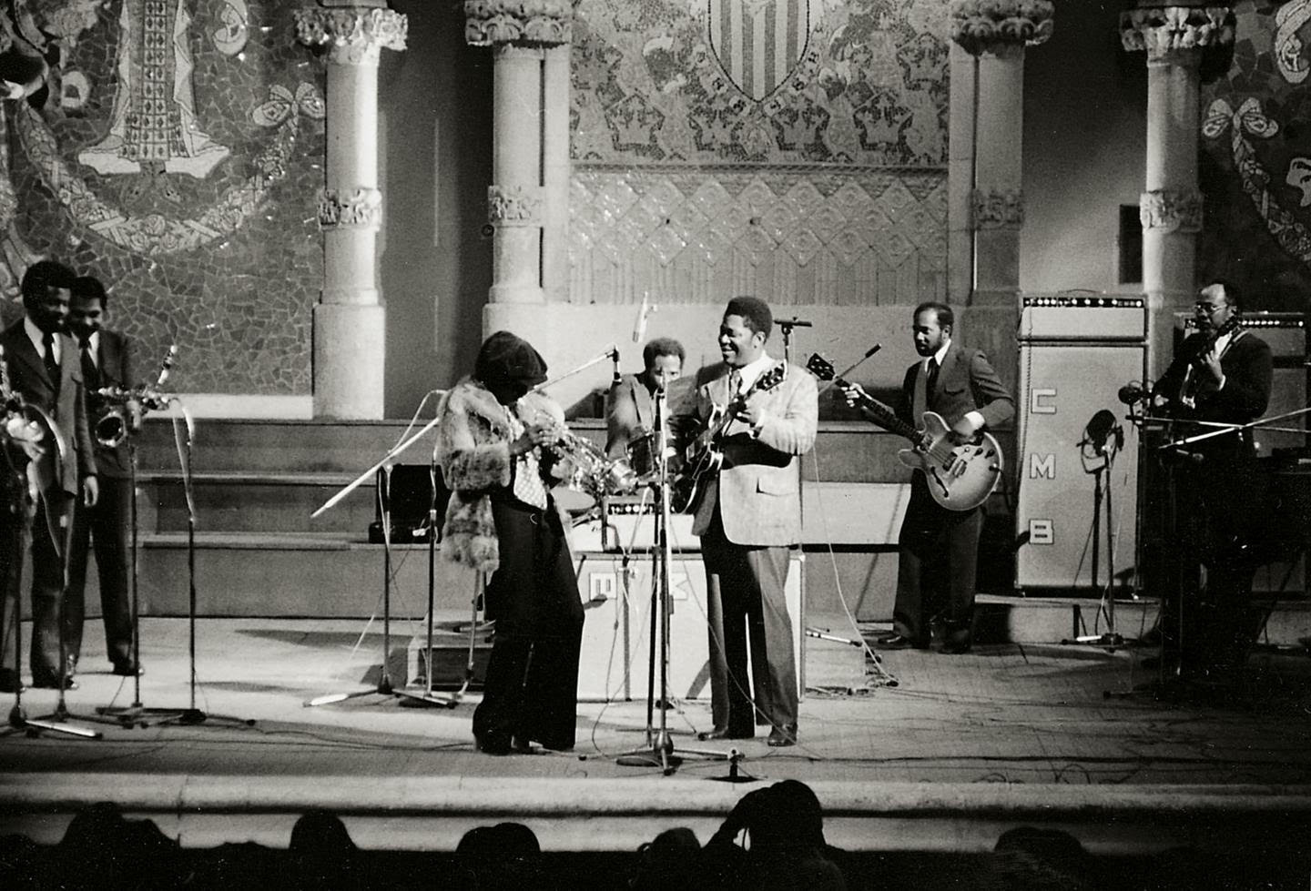 Miles Davis i B.B.King el 1973 al Palau de la Música Catalana, fotografia de Josep Moya-Angeler
