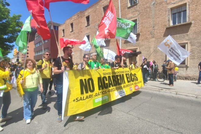 Els docents es manifesten a Lleida