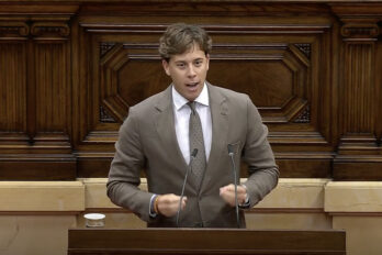 Alberto Tarradas, en un moment del parlament.