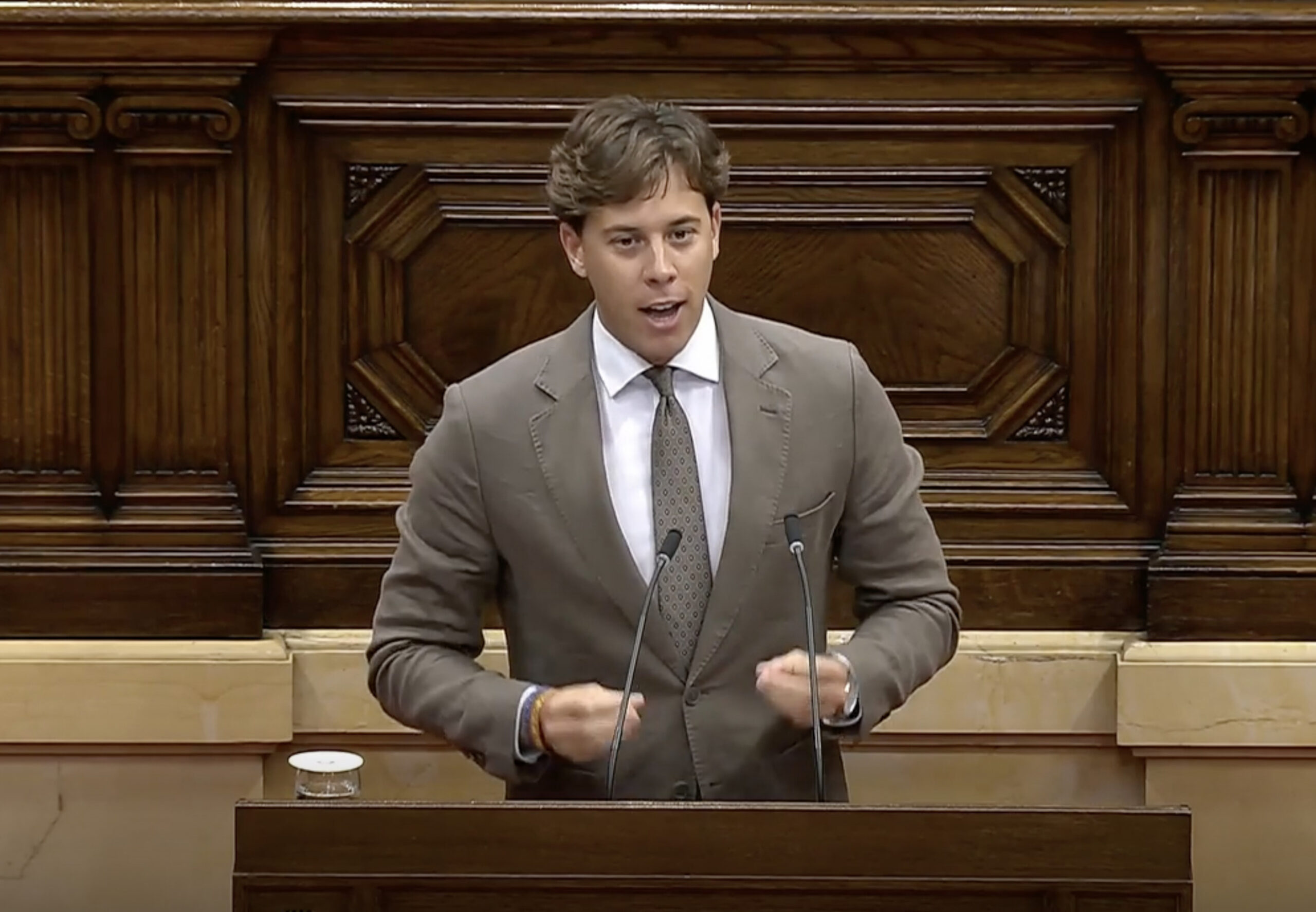 Alberto Tarradas, en un moment del parlament.