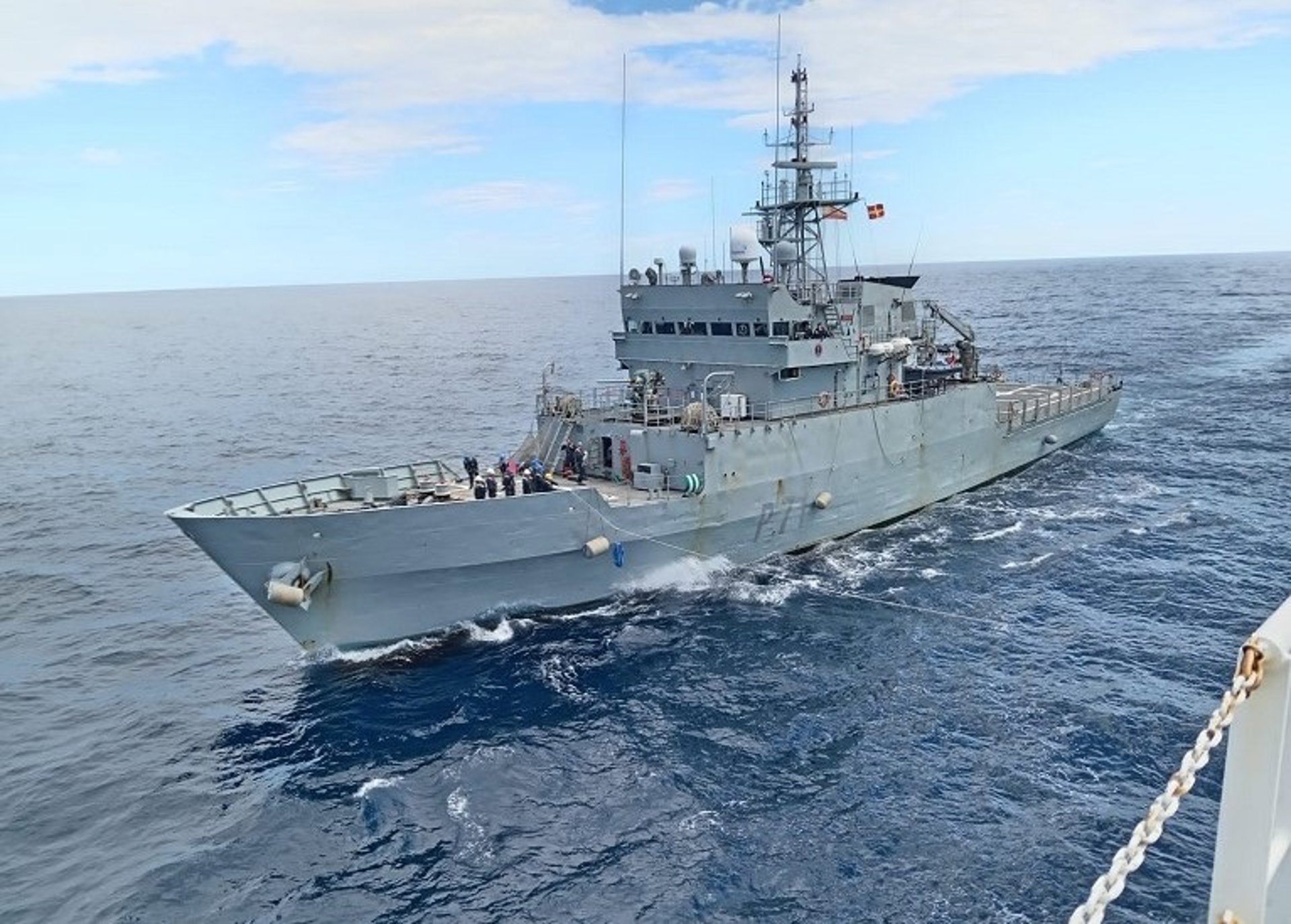 El vaixell Serviola, que va col·laborar en el rescat del vaixell rus Ursa Major, enfonsat davant de Cartagena el 23 de desembre de 2024 (fotografia: armada espanyola).