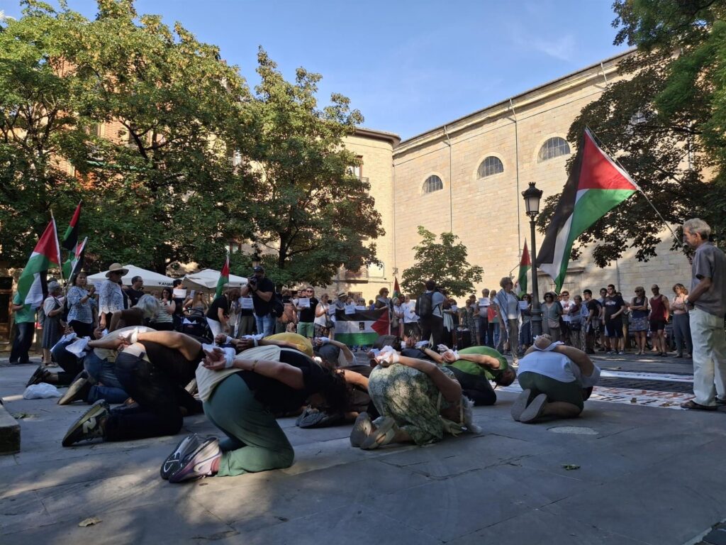 Protestes a Pamplona contra les detencions als activistes de la Flotilla