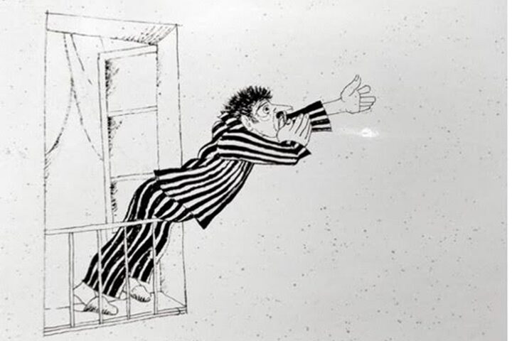 Dibuix de Xavier Nogués per il·lustrar “El singlot” de Cèsar August Jordana, a ‘L’humor a la Barcelona del Vuitcents’, p. 113 (font: catàleg raonat de l’obra de Xavier Nogués).