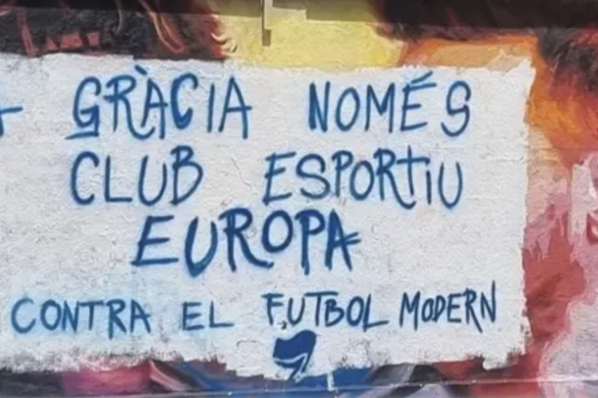 Vandalitzen el mural de Messi i Lamine Yamal a Gràcia poc després de ser pintat