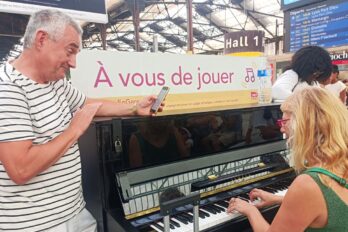 A la Gare de Lyon, París, en la calorada del 14 de juliol (fotografia: M. I.).