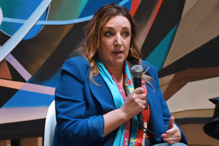 Victòria Rosselló en un acte sobre la gota freda a l'Octubre CCC (fotografia: Prats i Camps).