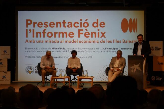 L&rsquo;Informe F&egrave;nix alerta a Palma que el model econ&ograve;mic balear &eacute;s insostenible