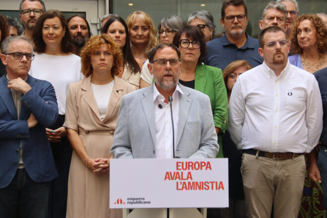 Junqueras exigeix l&rsquo;aplicaci&oacute; immediata de l&rsquo;amnistia: &ldquo;No tanca el conflicte pol&iacute;tic, el confirma&rdquo;
