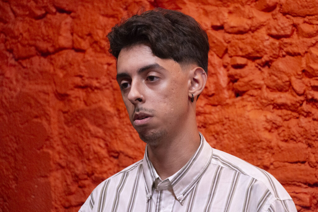 Oriol M&eacute;ndez, membre d'Impuls Nacional, en un moment de l'entrevista. 
