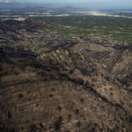 Les conseqüències de l’incendi forestal de la Vall d’Uixó, del cel estant