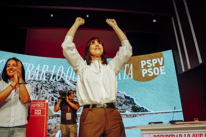 Diana Morant durant la conferència política del PSPV a la Universitat d’Alacant (fotografia: Europa Press).