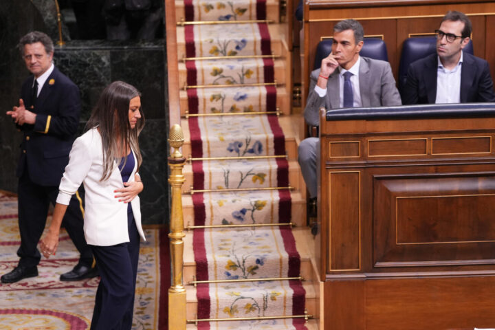 Míriam Nogueras i Pedro Sánchez, al congrés espanyol, el 2 d'octubre.
