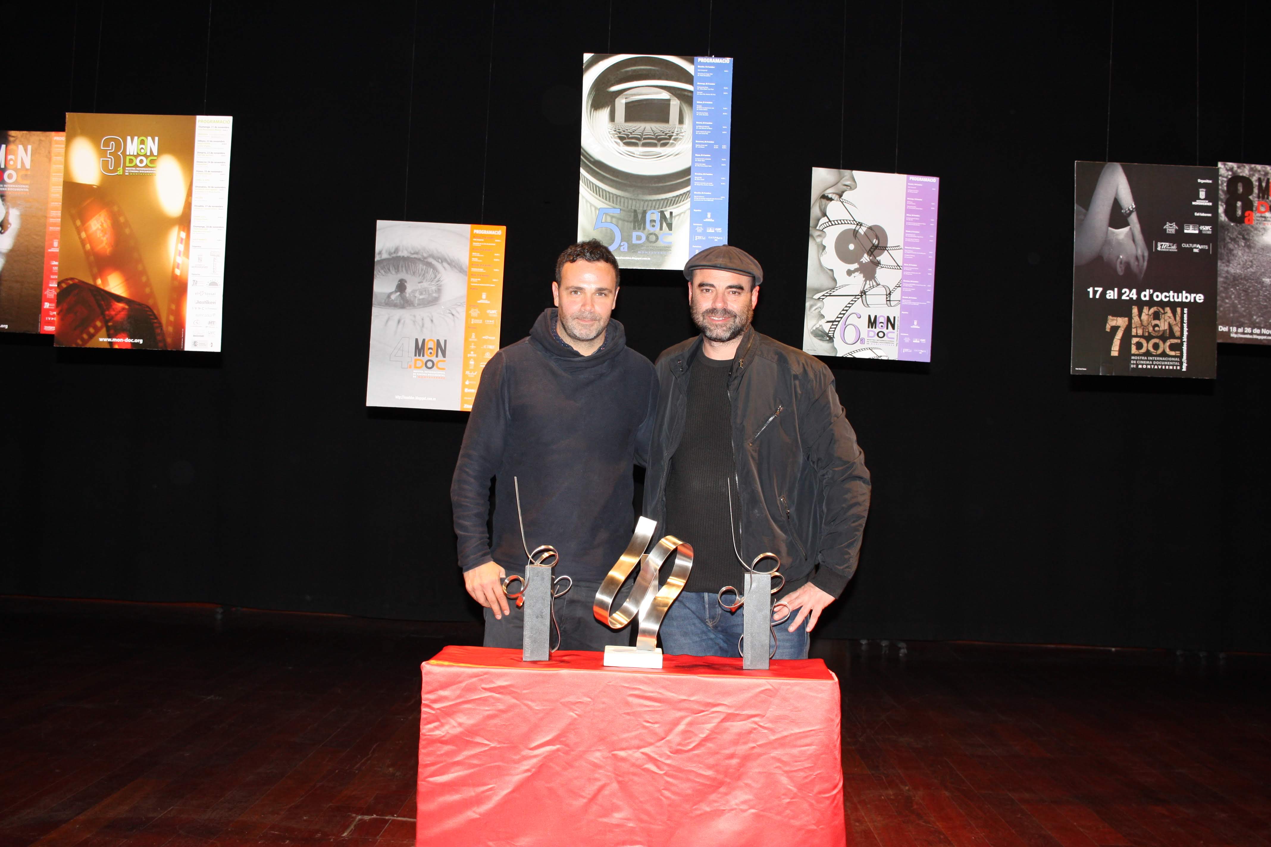 Els directors premiats en l'edició de 2018, Natxo Leuza (esq.) i Xavier Baig