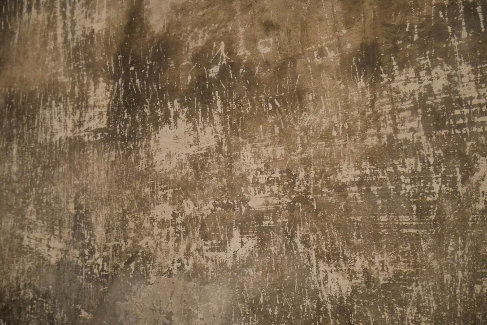 Detall de la paret d'una de les cambres de gas on s'observa les marques de les ungles de les víctimes