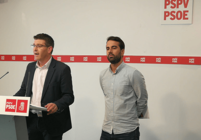 José Muñoz amb Jorge Rodríguez en un acte del del PSPV-PSOE