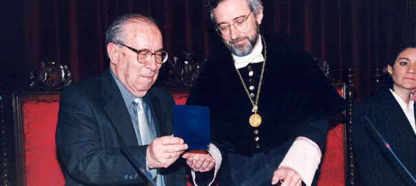 Ferrer Pastor amb el rector de la Universitat de València, Pedro Ruiz