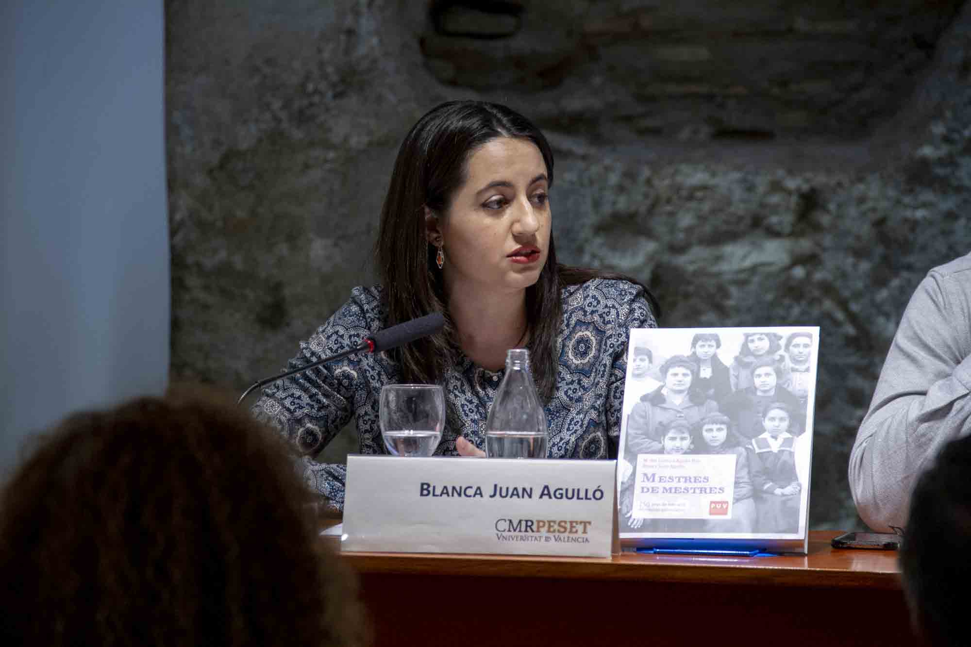 Blanca Juan en la presentació del llibre a València. Fotografia: uv.es