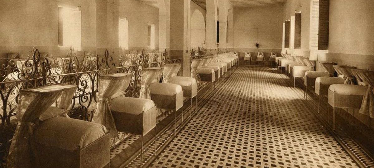 Sala de bressols, a principi del segle XX. Hospital General de València