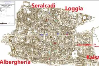 Situació de la via del Pappagallo. Quan Zara hi vivia, el carreró es deia «via, viccolo o vanella di “Gambacurta”» (Mapa cortesia del Comune di Palermo)